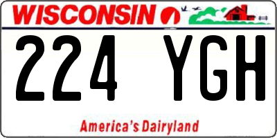 WI license plate 224YGH