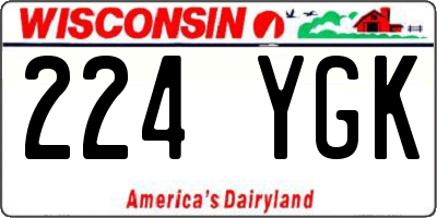 WI license plate 224YGK