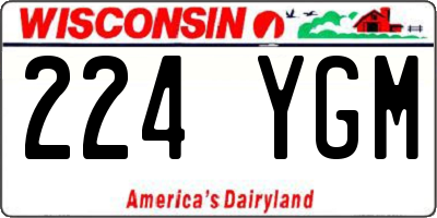 WI license plate 224YGM