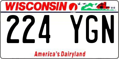 WI license plate 224YGN