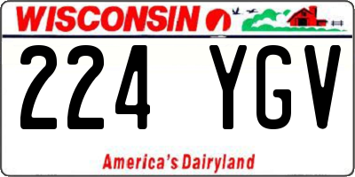 WI license plate 224YGV