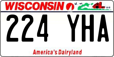 WI license plate 224YHA