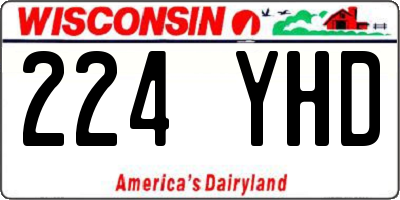 WI license plate 224YHD