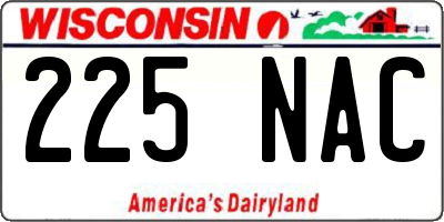 WI license plate 225NAC