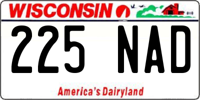 WI license plate 225NAD