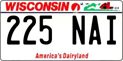 WI license plate 225NAI
