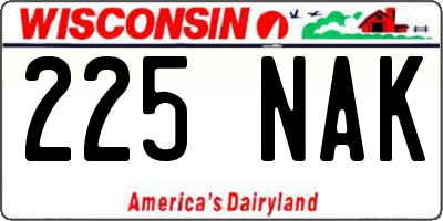 WI license plate 225NAK