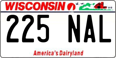 WI license plate 225NAL