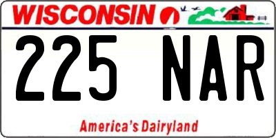 WI license plate 225NAR