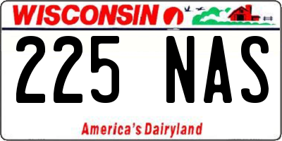 WI license plate 225NAS