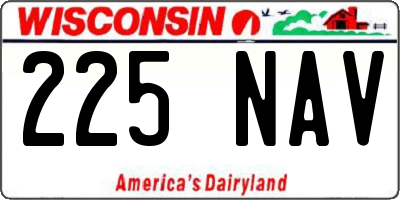 WI license plate 225NAV