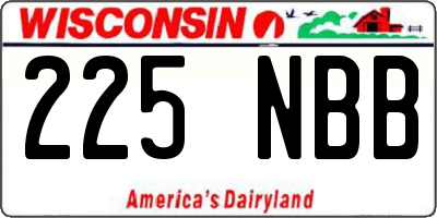WI license plate 225NBB