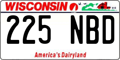 WI license plate 225NBD