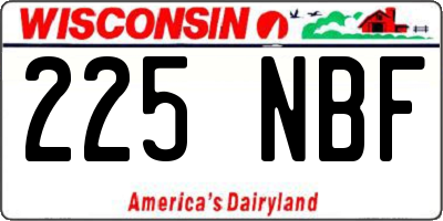 WI license plate 225NBF