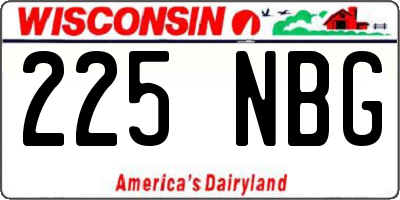 WI license plate 225NBG