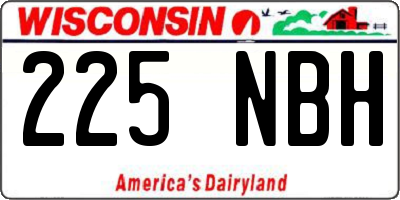 WI license plate 225NBH