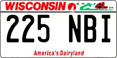 WI license plate 225NBI