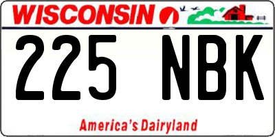 WI license plate 225NBK