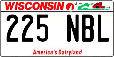 WI license plate 225NBL