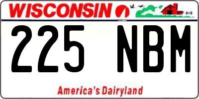 WI license plate 225NBM