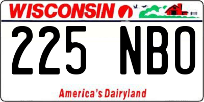 WI license plate 225NBO