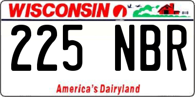 WI license plate 225NBR