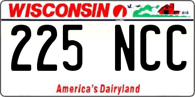 WI license plate 225NCC