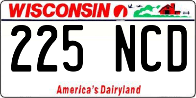 WI license plate 225NCD