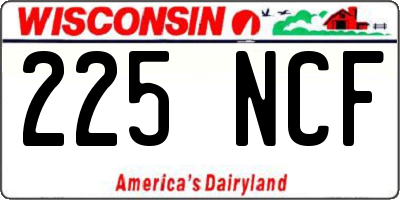 WI license plate 225NCF