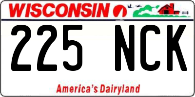 WI license plate 225NCK