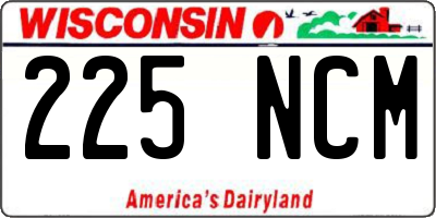 WI license plate 225NCM