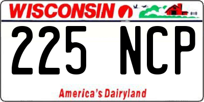 WI license plate 225NCP