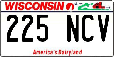 WI license plate 225NCV