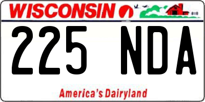 WI license plate 225NDA