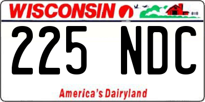 WI license plate 225NDC