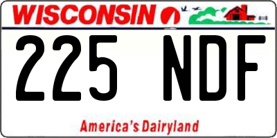 WI license plate 225NDF
