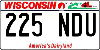 WI license plate 225NDU