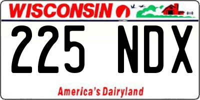 WI license plate 225NDX
