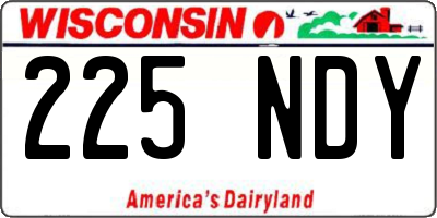WI license plate 225NDY