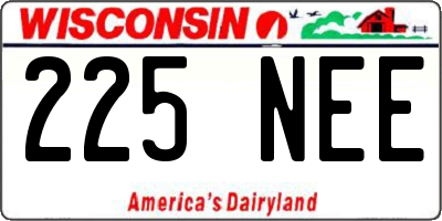 WI license plate 225NEE