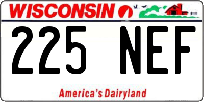 WI license plate 225NEF