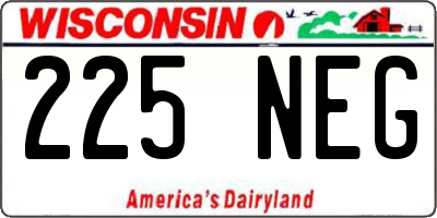 WI license plate 225NEG