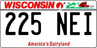 WI license plate 225NEI