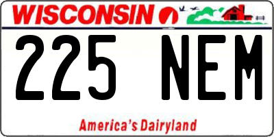 WI license plate 225NEM