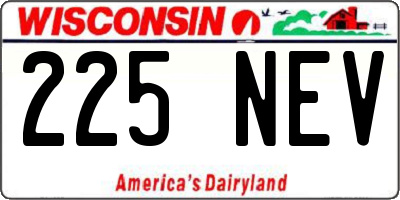 WI license plate 225NEV