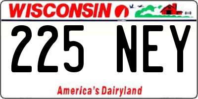 WI license plate 225NEY