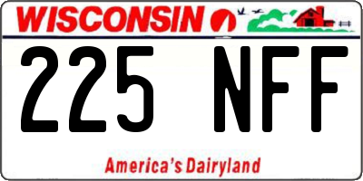 WI license plate 225NFF