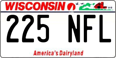 WI license plate 225NFL