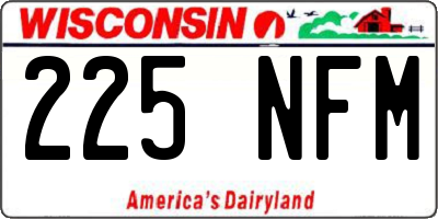 WI license plate 225NFM