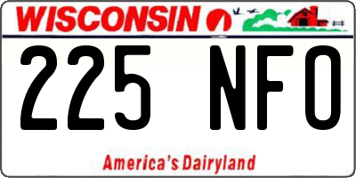 WI license plate 225NFO